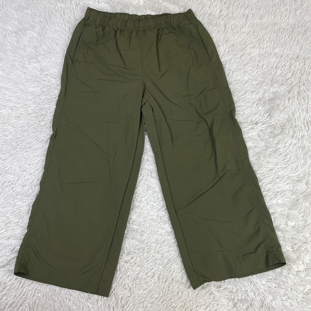Patagonia Pants Womens Large Green Outdoor Everyday Pants Wide Leg Nylon Outdoor